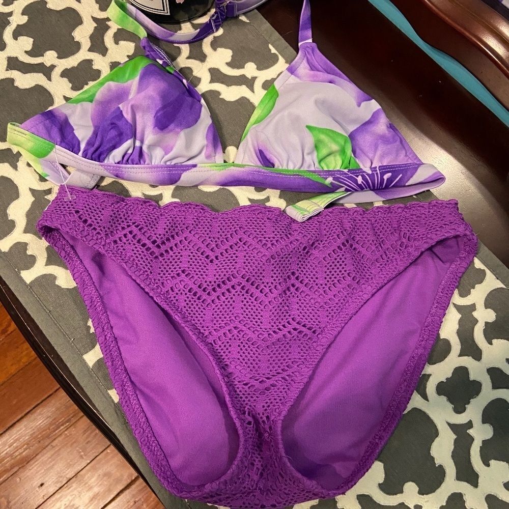 Mossimo Purple Swimsuit Bikini set Small
